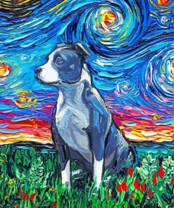 Abstract Pitbull Dog Art Diamond Painting