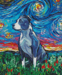 Abstract Pitbull Dog Art Diamond Painting