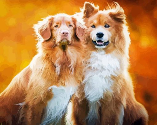 Adorable Dogs In Autumn Diamond Painting