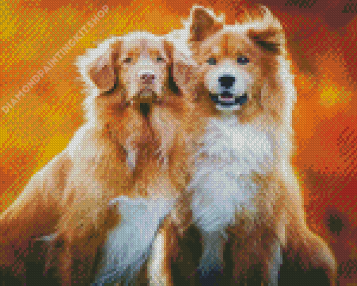 Adorable Dogs In Autumn Diamond Painting