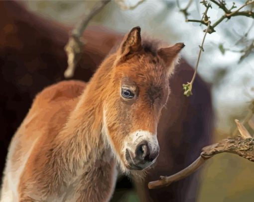 Adorable Horse Foal Diamond Painting