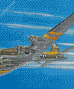 Aesthetic B17 Bomber Plane Diamond Painting