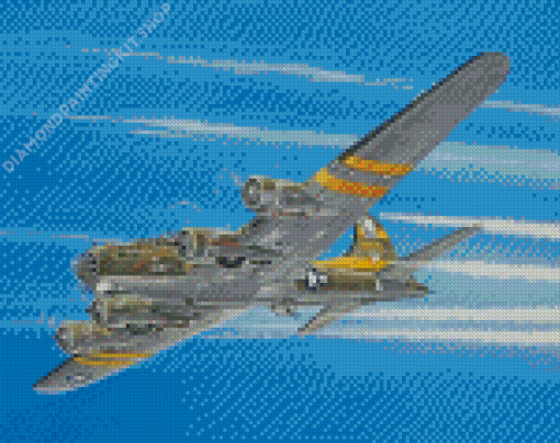 Aesthetic B17 Bomber Plane Diamond Painting