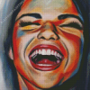 Aesthetic Laughing Lady Art Diamond Painting