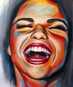 Aesthetic Laughing Lady Art Diamond Painting