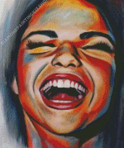 Aesthetic Laughing Lady Art Diamond Painting