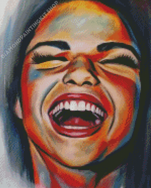 Aesthetic Laughing Lady Art Diamond Painting