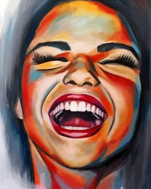 Aesthetic Laughing Lady Art Diamond Painting