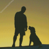 Aesthetic Man And Dog Silhouette Diamond Painting