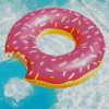 Aesthetic Pink Donut In Pool Diamond Painting