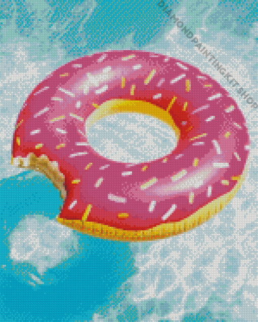 Aesthetic Pink Donut In Pool Diamond Painting