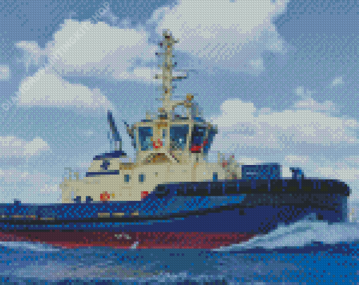 Aesthetic Tug Boat Diamond Painting