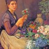 Aesthetic Woman Arranging Flowers Diamond Painting