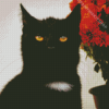 Aesthetic Black Cats And Flower Diamond Painting