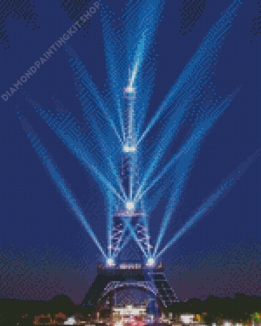 Aesthetic Eiffel Tower Light At Night Diamond Painting