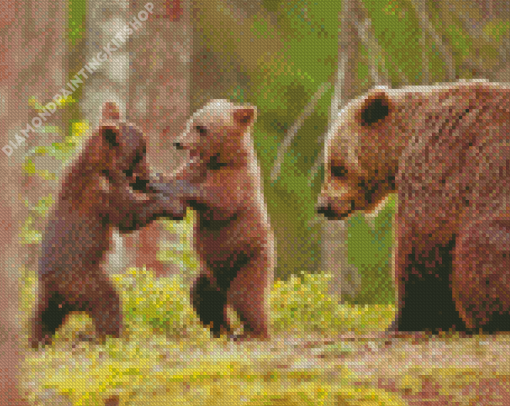 Aesthetic Three Bears Diamond Painting