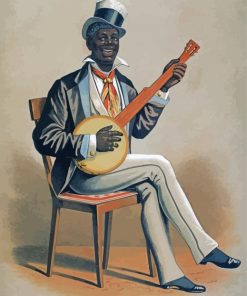 African American Man Playing Banjolele Diamond Painting