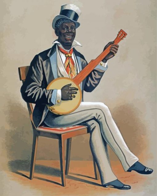 African American Man Playing Banjolele Diamond Painting