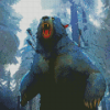 Angry Bear In Forest Diamond Painting