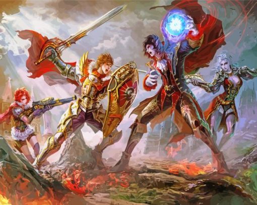 Anime Fantasy Fight Diamond Painting