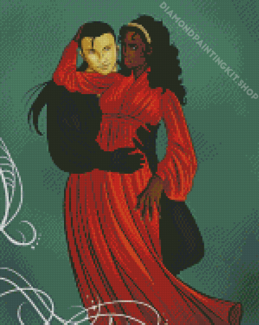 Asian Man Black Woman Diamond Painting