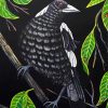 Australian Magpie And Leaves Diamond Painting