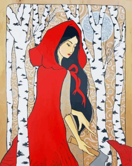 Beautiful Red Riding Hood Diamond Painting