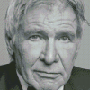 Black And White Harrison Ford Diamond Painting