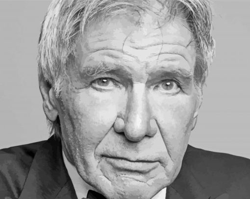 Black And White Harrison Ford Diamond Painting