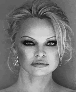 Black And White Pamela Anderson Diamond Painting