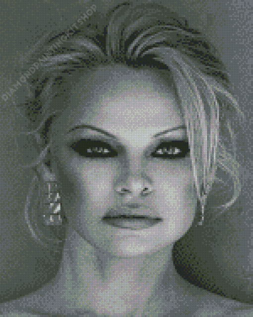 Black And White Pamela Anderson Diamond Painting