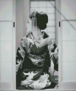 Black And White Japanese Geishas Diamond Painting