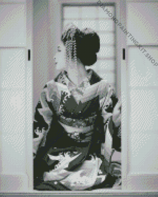 Black And White Japanese Geishas Diamond Painting