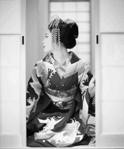 Black And White Japanese Geishas Diamond Painting