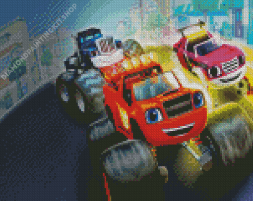 Blaze And The Monster Machines Series Diamond Painting