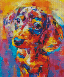 Colorful Dachshund Miniature Art Diamond Painting