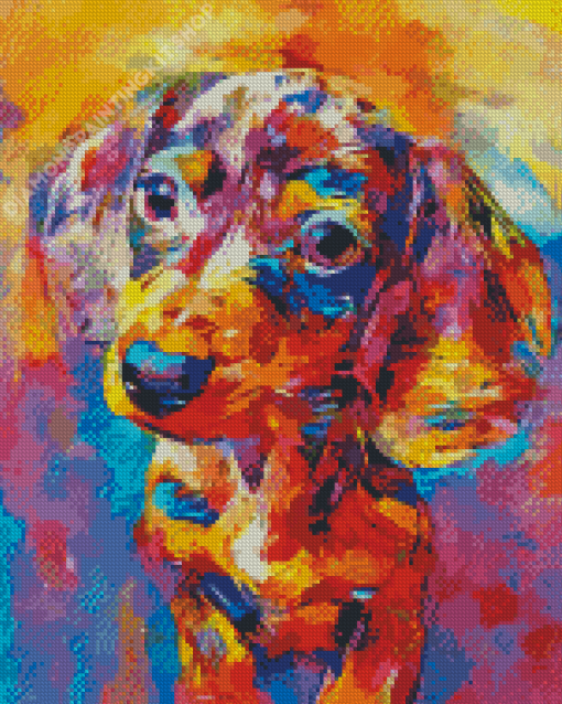 Colorful Dachshund Miniature Art Diamond Painting