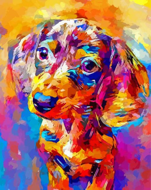 Colorful Dachshund Miniature Art Diamond Painting