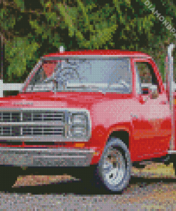 Dodge Little Red Truck Diamond Painting