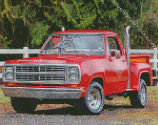 Dodge Little Red Truck Diamond Painting