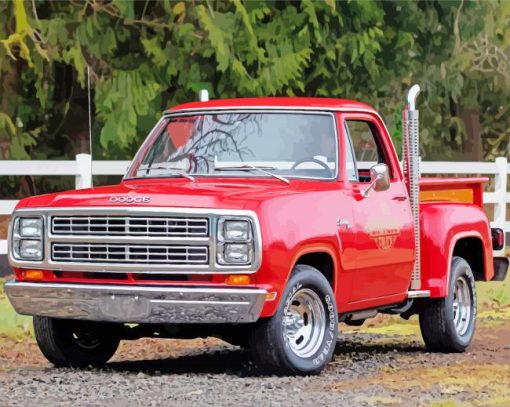 Dodge Little Red Truck Diamond Painting