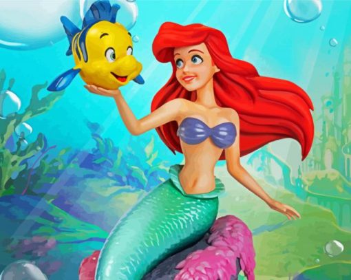 Flounder And Ariel Diamond Painting