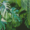 Green Jungle Plants Leaves Diamond Painting