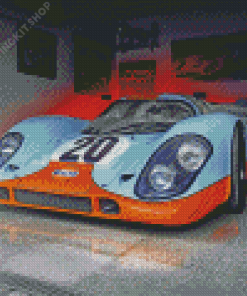 Gulf Porsche In Garage Diamond Painting