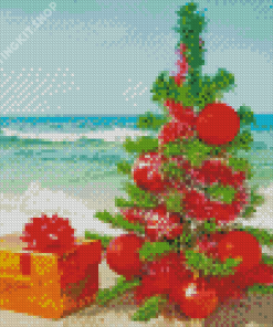 Hawaiian Christmas Tree Diamond Painting