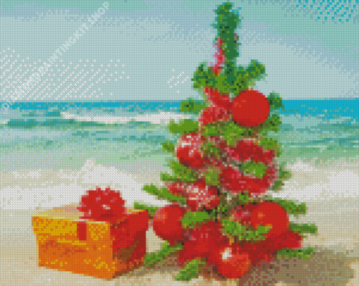 Hawaiian Christmas Tree Diamond Painting