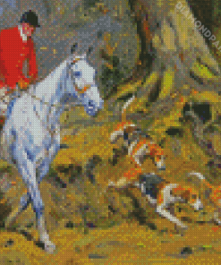 Horse And Hound Hunting Art Diamond Painting