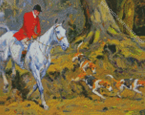 Horse And Hound Hunting Art Diamond Painting