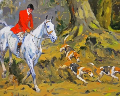 Horse And Hound Hunting Art Diamond Painting