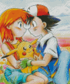 Misty And Ash Anime Diamond Painting